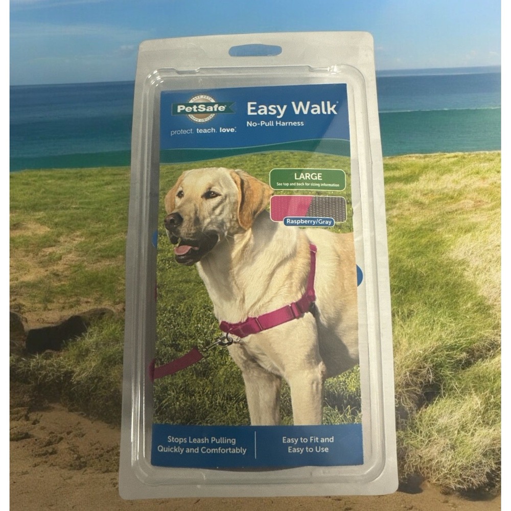 PetSafe Easy Walk No-Pull Walking Harness Raspberry / Gray Size Large Dog‎ Pet